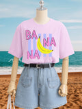 Banana Graphic T-Shirt – Pink Summer Tee