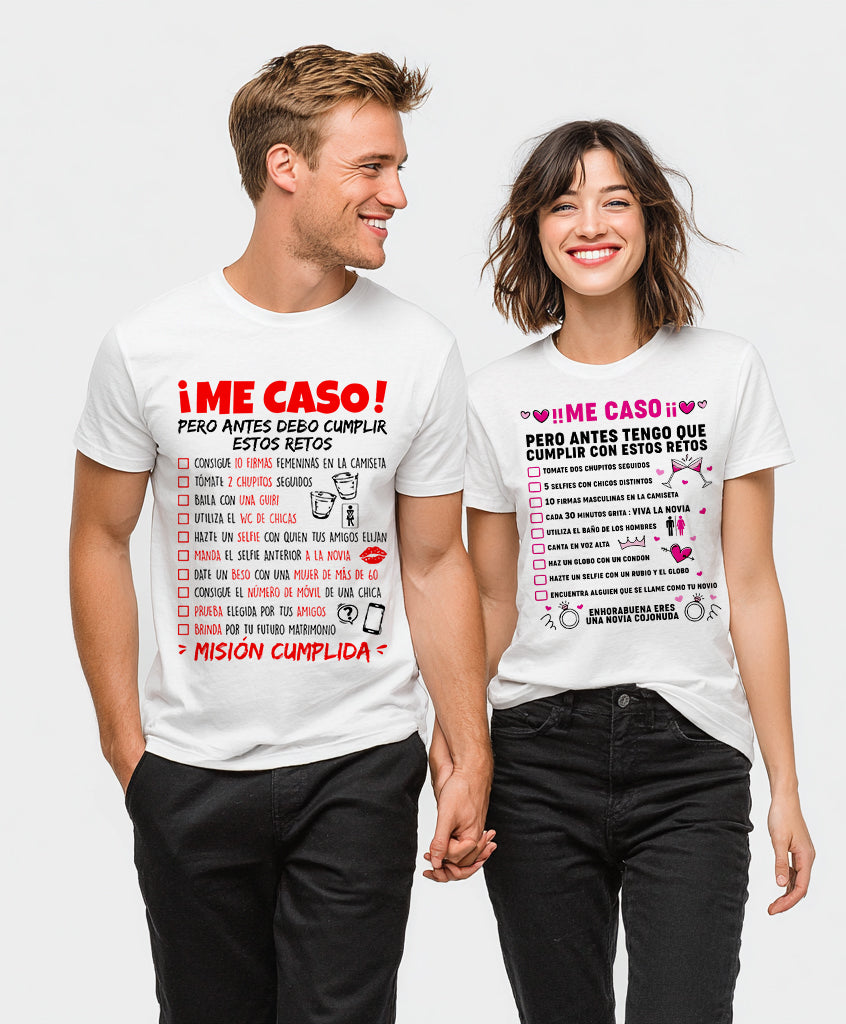 Wedding Challenge Matching T-Shirts – Bride &amp; Groom Party Set