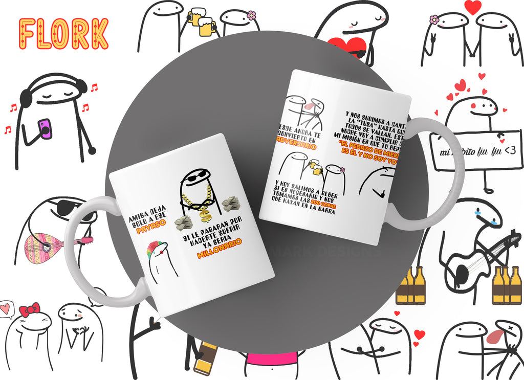 Music Quote Doodle Character Mug – Choose Your Favorite Design