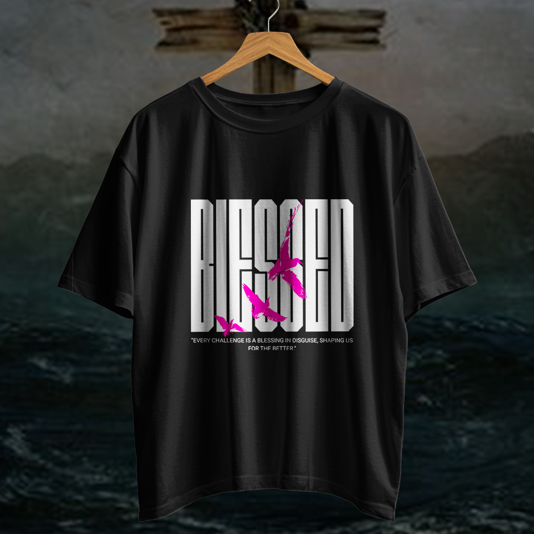 Blessed Inspirational Graphic T-Shirt – Black Tee