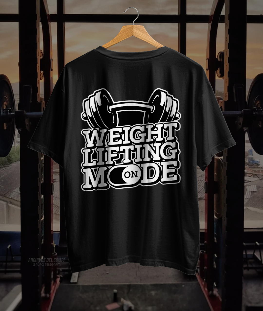 Weight Lifting Mode Graphic T-Shirt – Black Gym Workout Tee