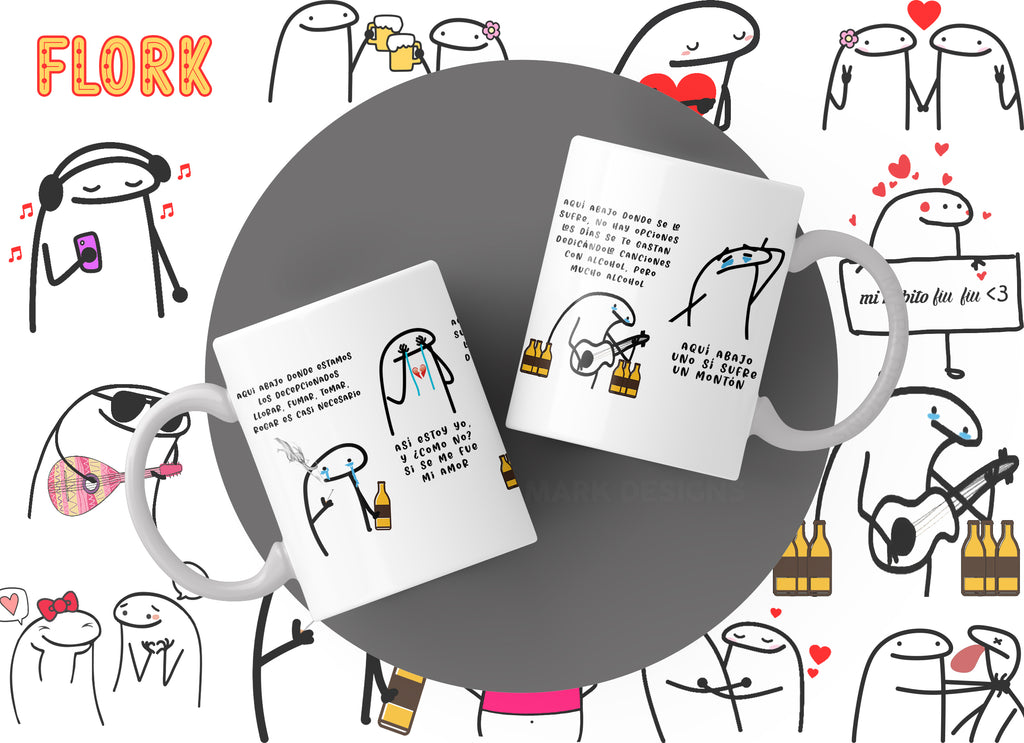 Music Quote Doodle Character Mug – Choose Your Favorite Design