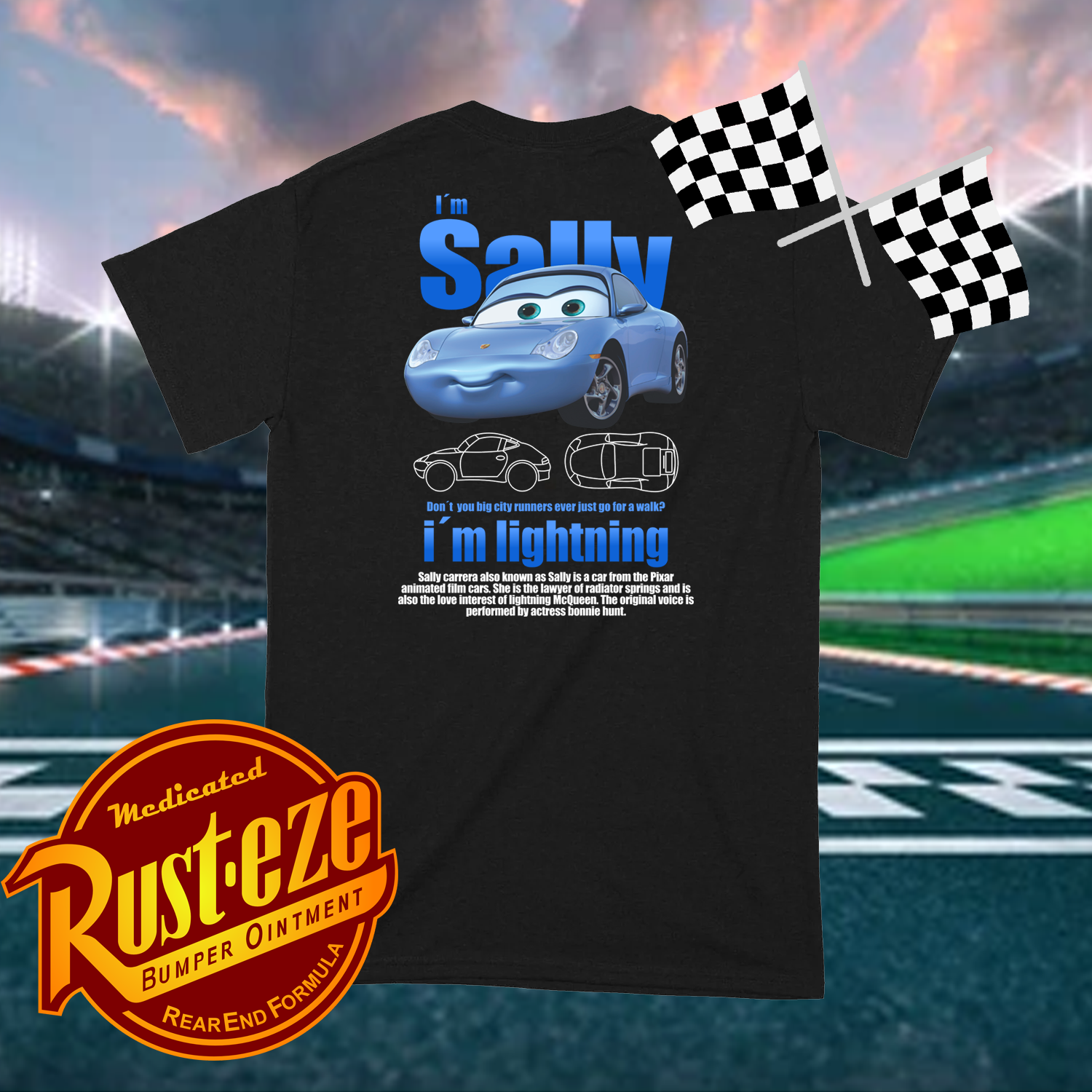 Animated Race Car Inspired Graphic T-Shirt – Choose Your Design