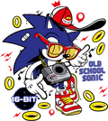 Retro Blue Hedgehog Inspired DTF Transfer