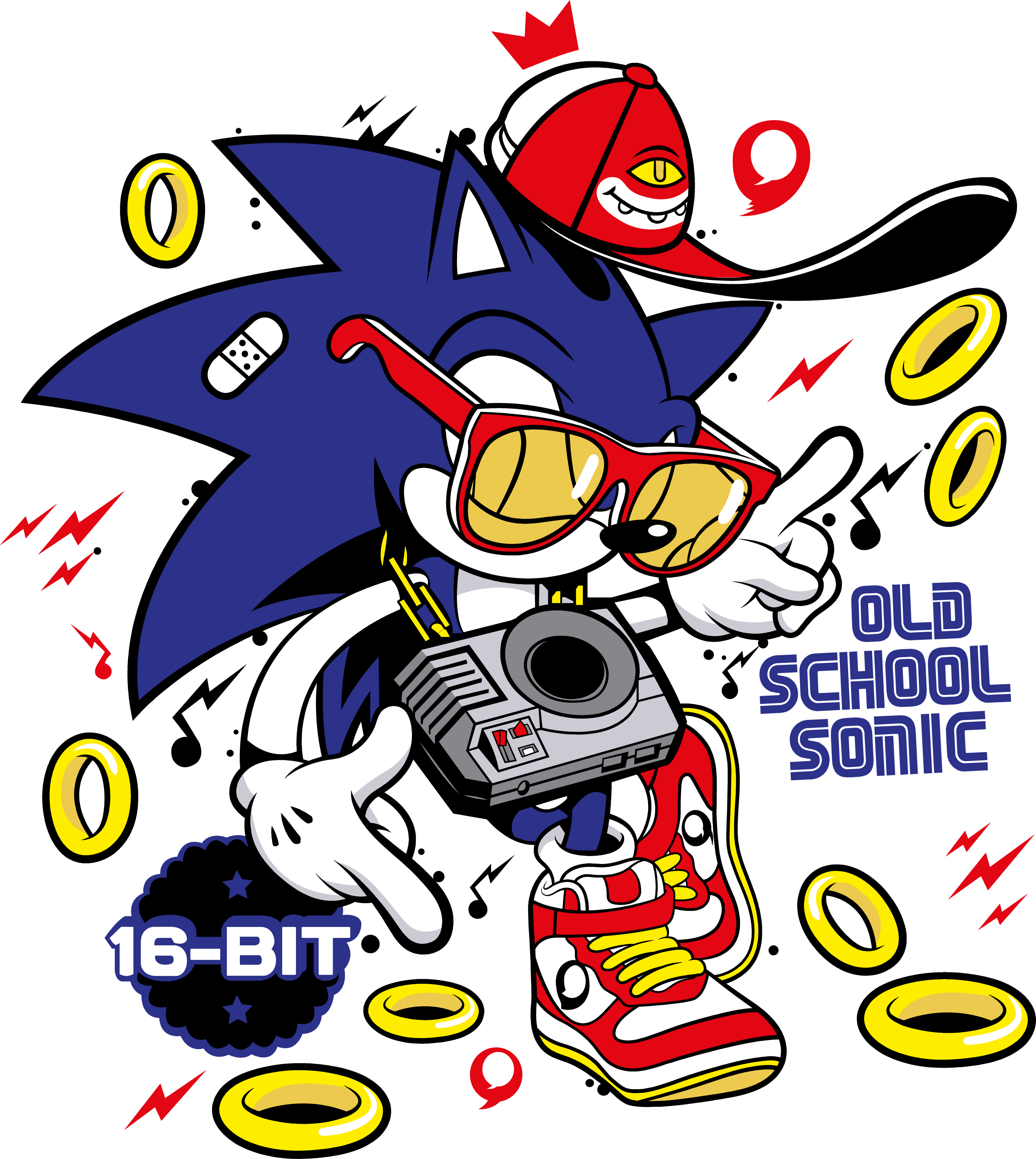 Retro Blue Hedgehog Inspired DTF Transfer