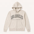 Los Angeles California Zip-Up Hoodie – Cream