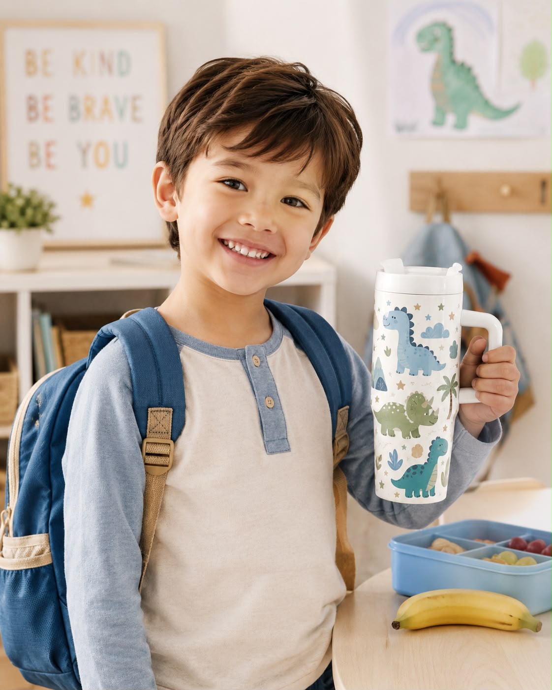 Kids Dinosaur Tumbler with Handle