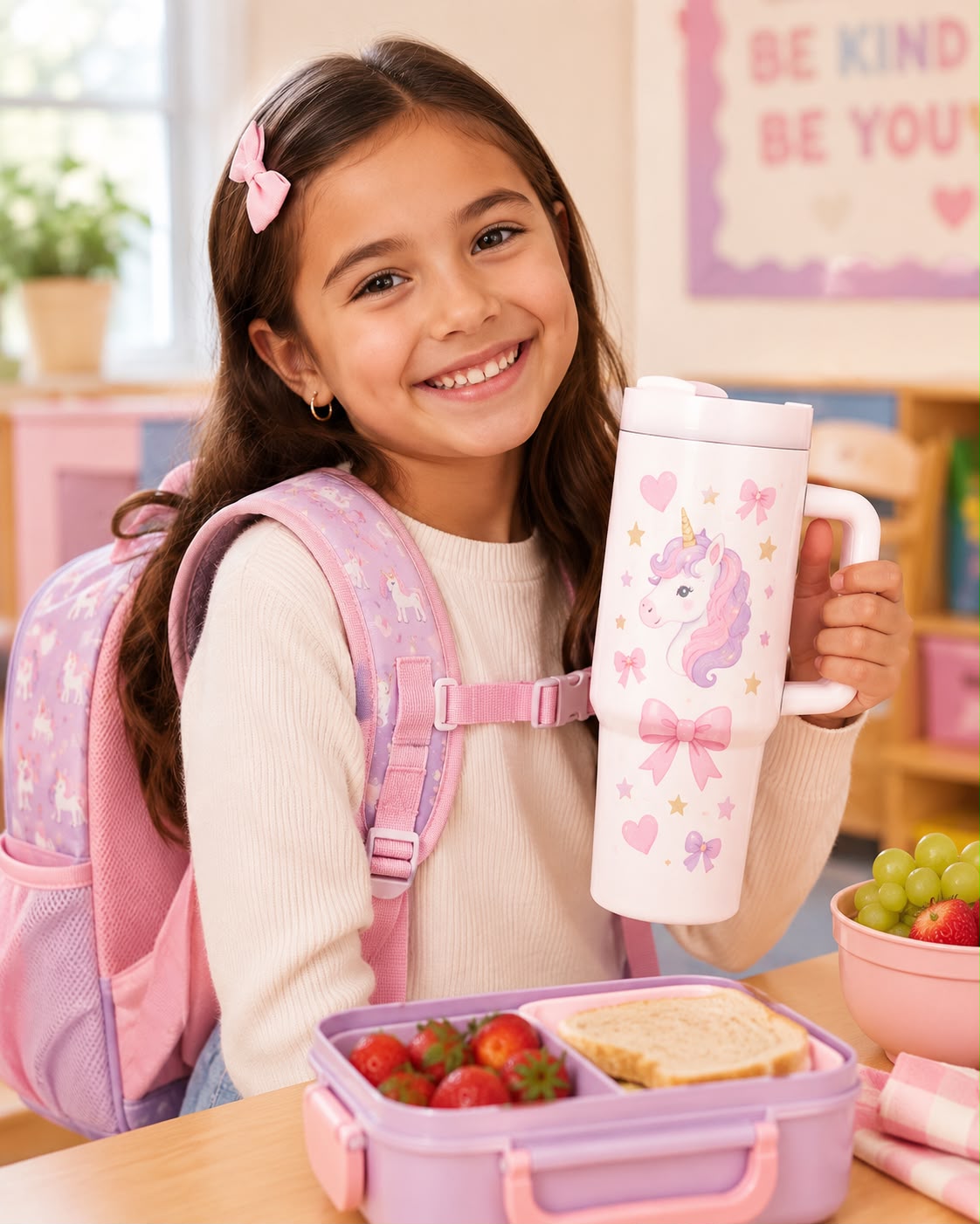 Unicorn Kids Tumbler with Handle
