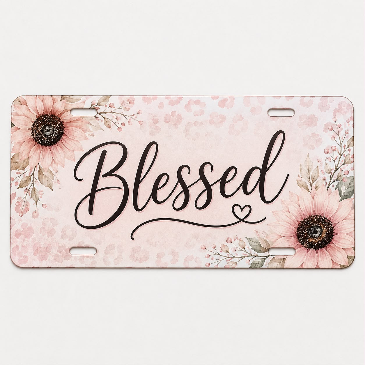 Blessed Floral Decorative License Plate