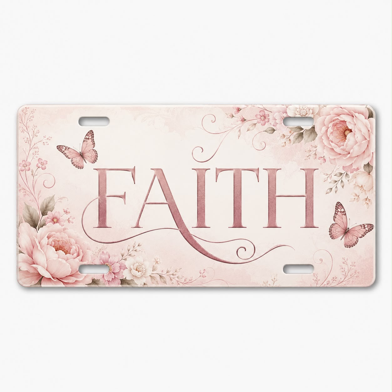 Faith Floral Front License Plate