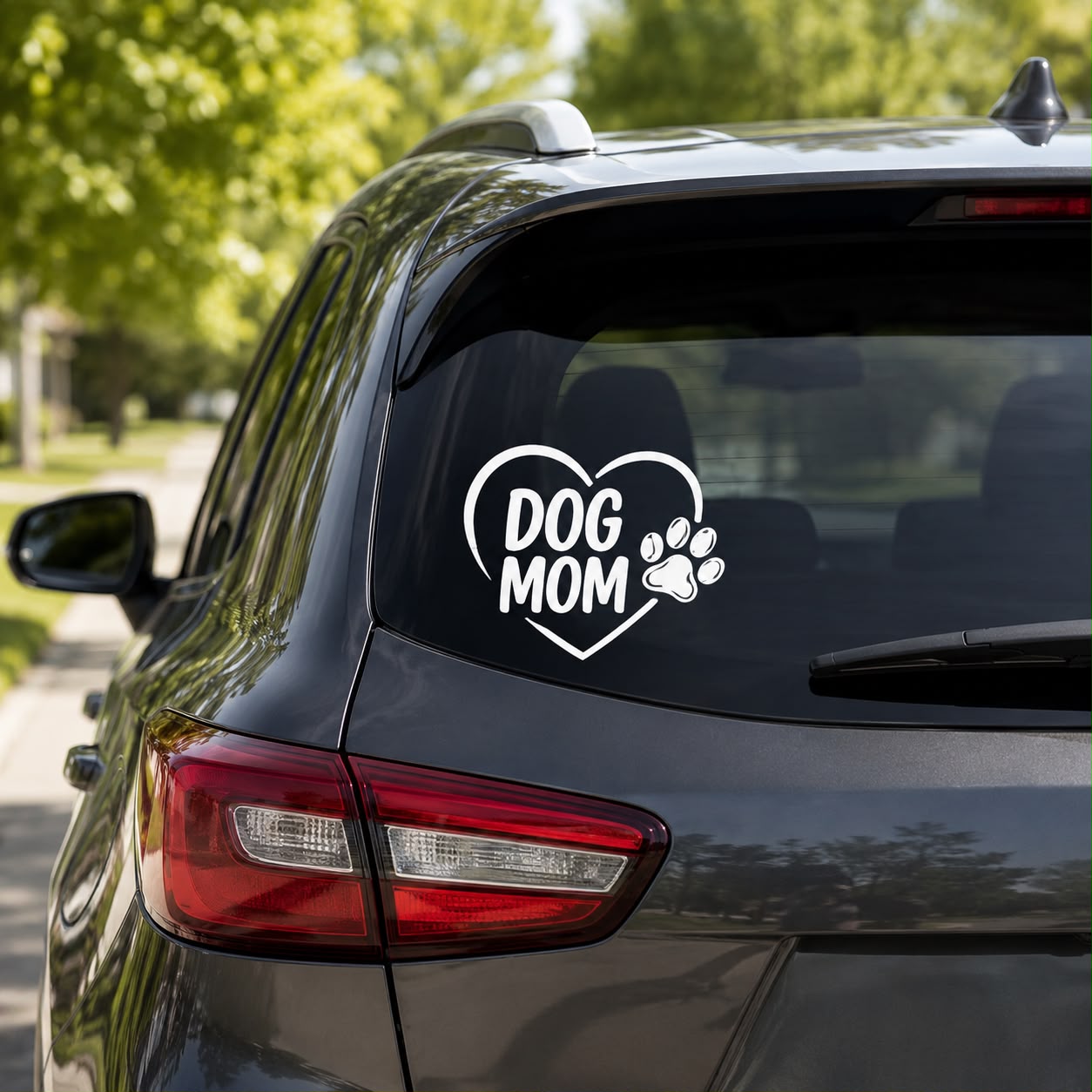Dog Mom Paw Vinyl Car Decal – 6 Inch