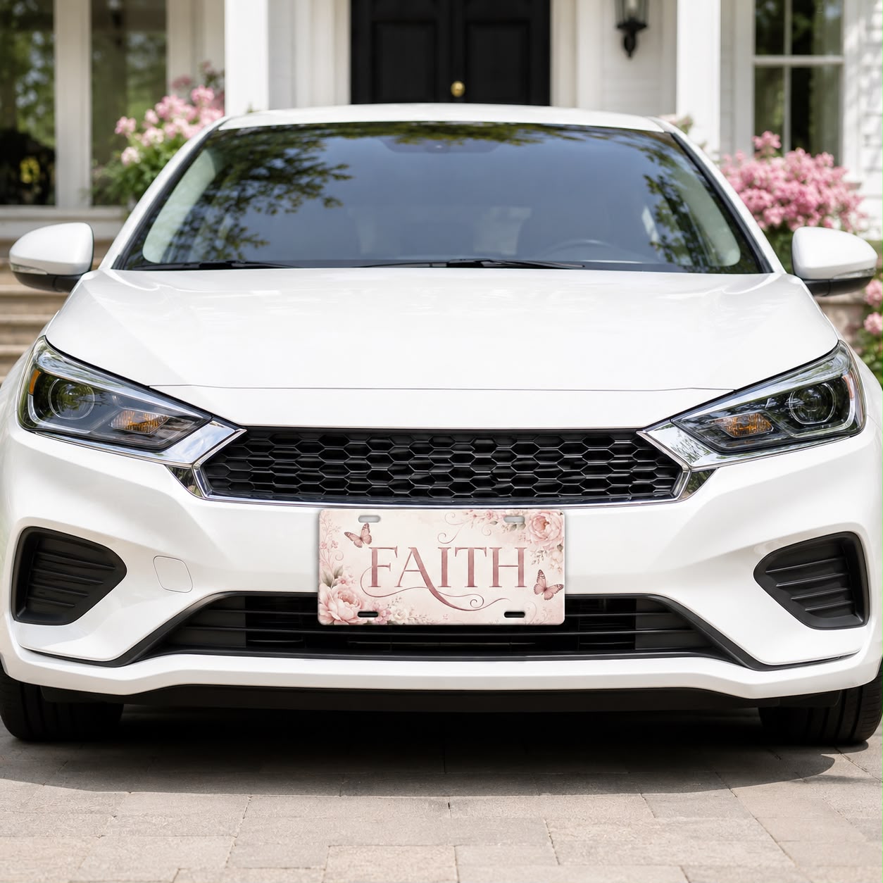 Faith Floral Front License Plate