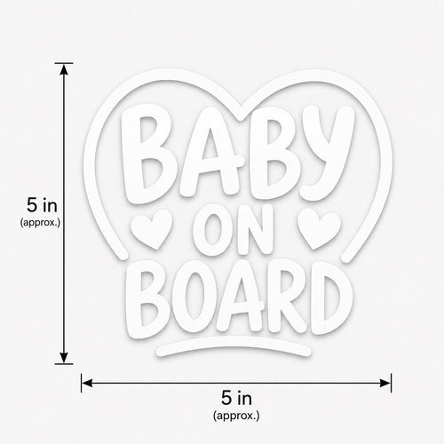 Baby On Board Vinyl Car Decal – 5 Inch