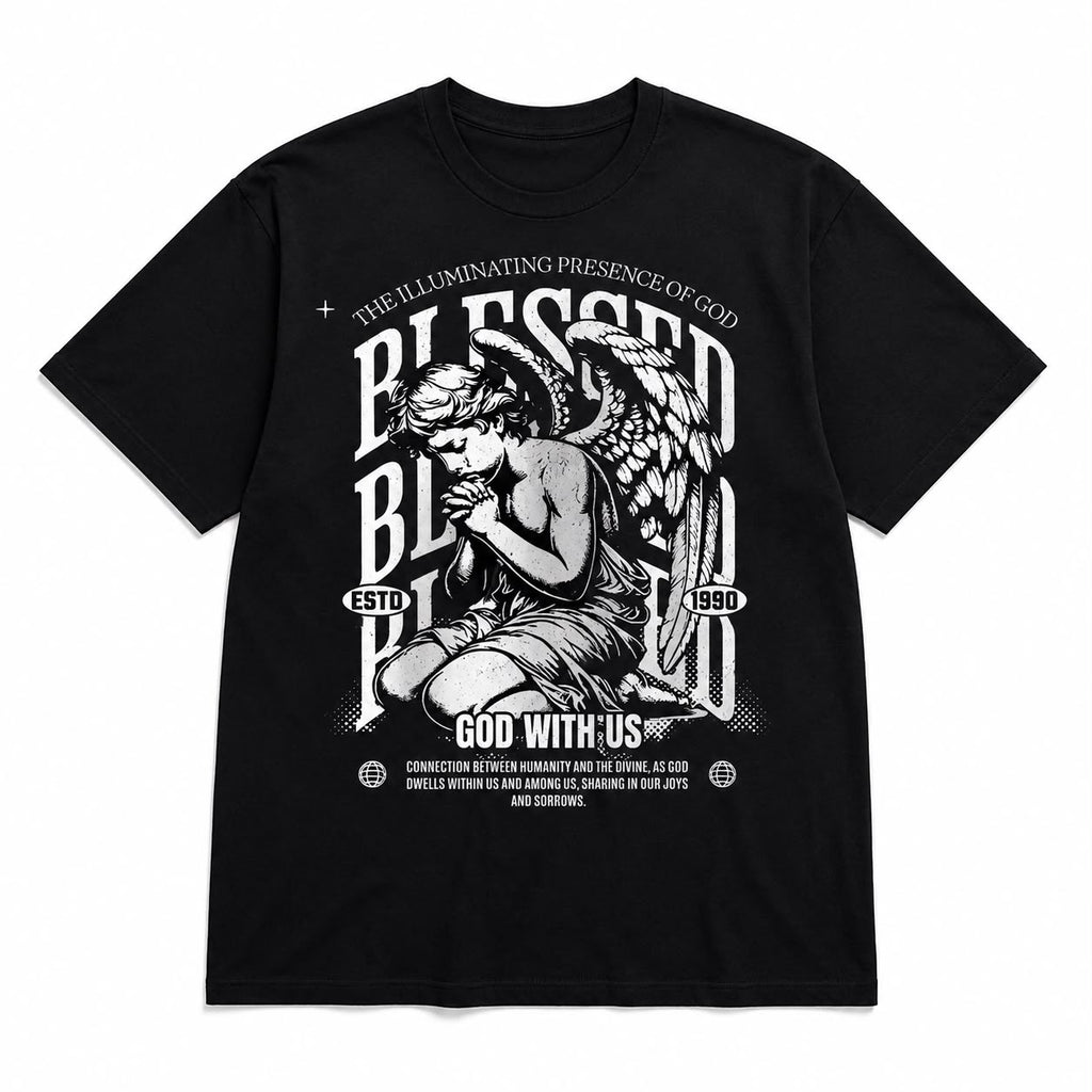 Blessed Angel Faith Graphic T-Shirt | Christian Tee | Rodriguez Imprint