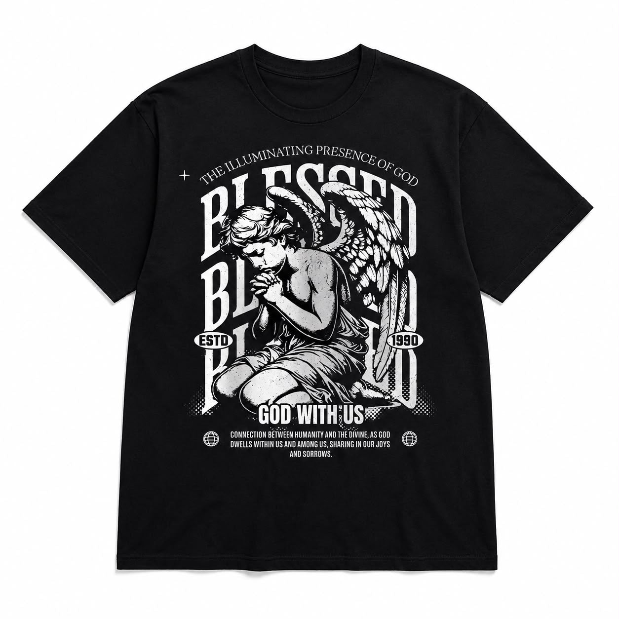 Blessed Angel Faith Graphic T-Shirt | Christian Tee | Rodriguez Imprint