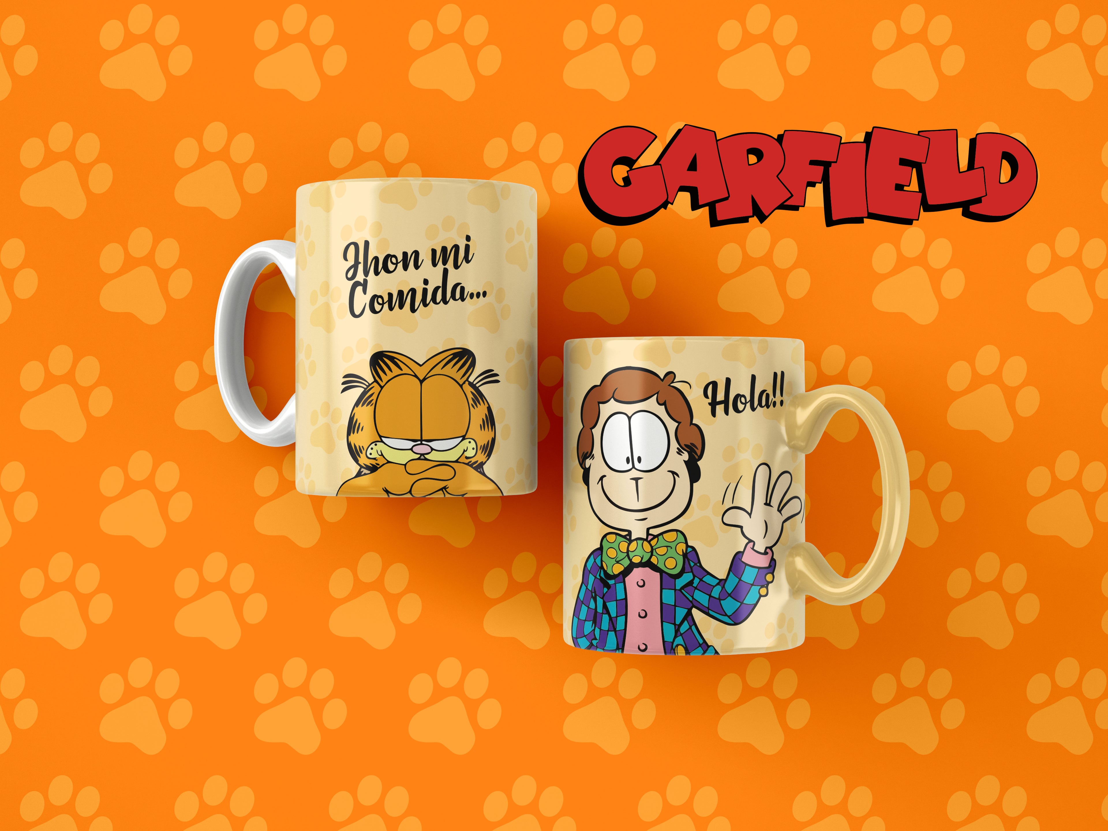 Orange Cartoon Cat Inspired Mug – Funny Coffee Cup