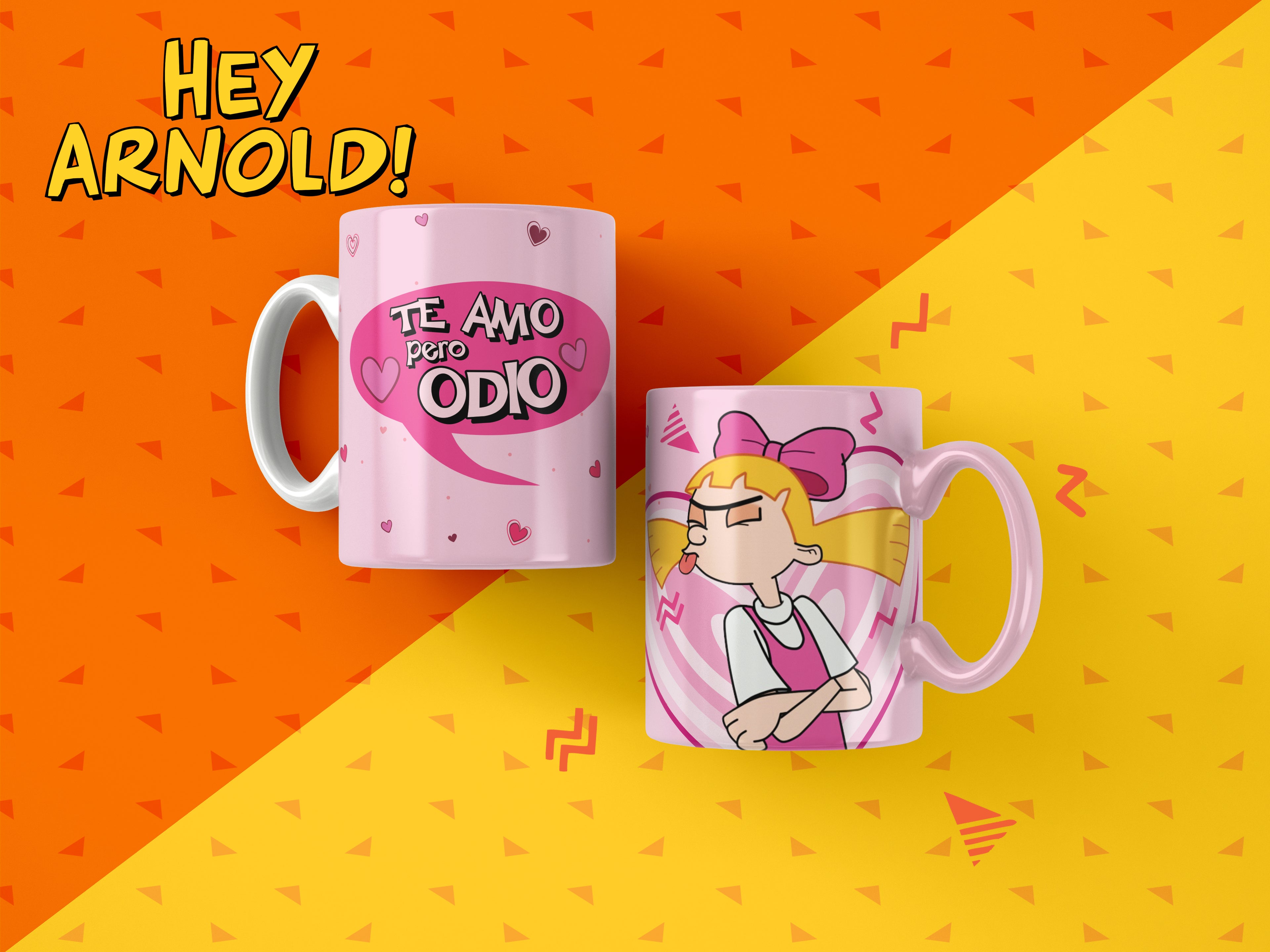 90s Cartoon Girl Inspired Mug – Pink Love Hate Design